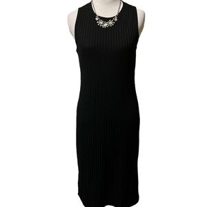 Nine West sleeveless black ribbed dress, medium